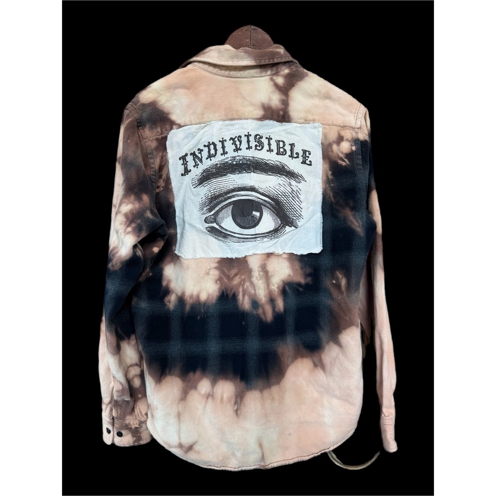 Upcycled Express Flannel M Indivisible Eye Art Shirt‎ One of One